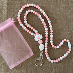 Porte carte octobre rose ruban rose cancer sein