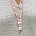 tour de cou infirmiers octobre rose badge ruban rose 