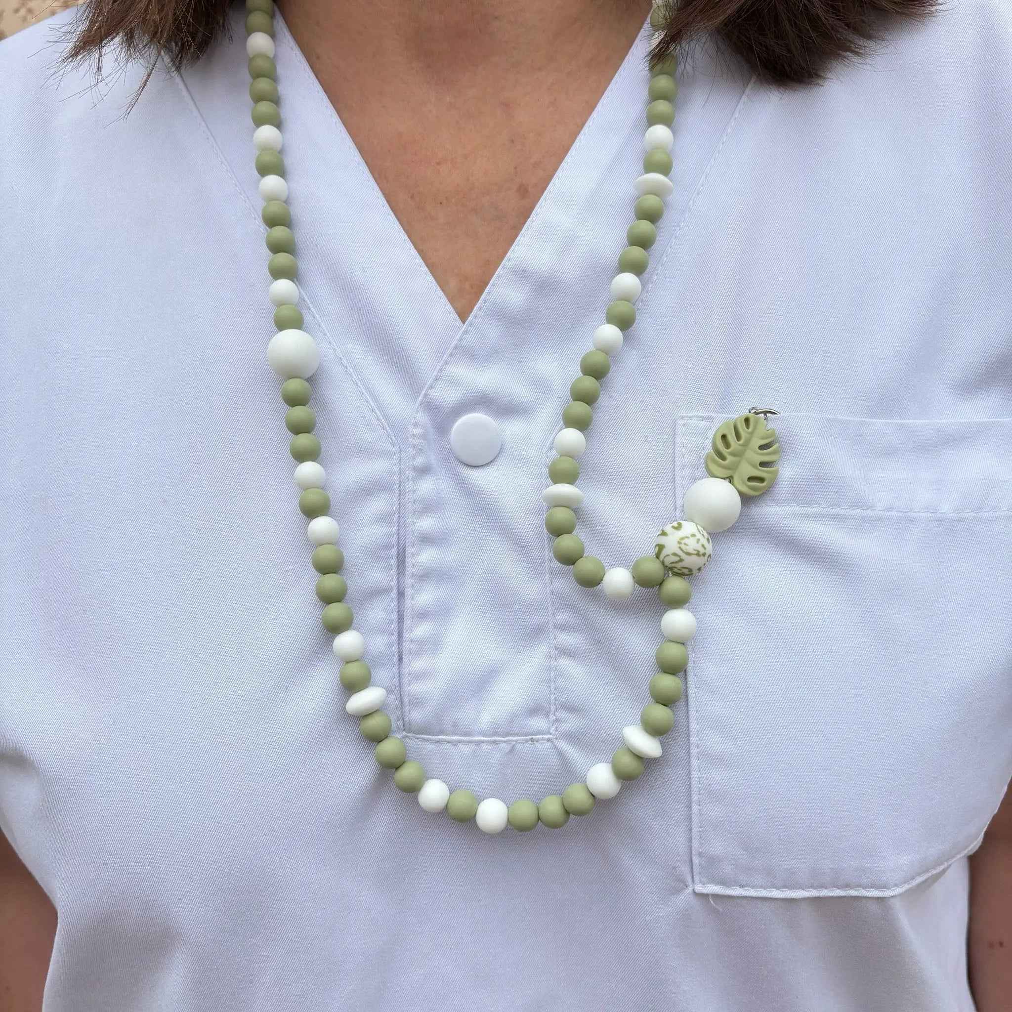 Lanyard Vert et Blanc pour professionnel