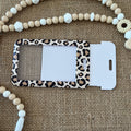 Porte-badge rigide leopard marron noir rigide 