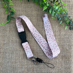 Lanière porte-clef et badge motif léopard avec attache pour badge ou smartphone