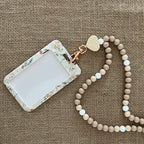 Porte Carte bus collegien beige à fleurs