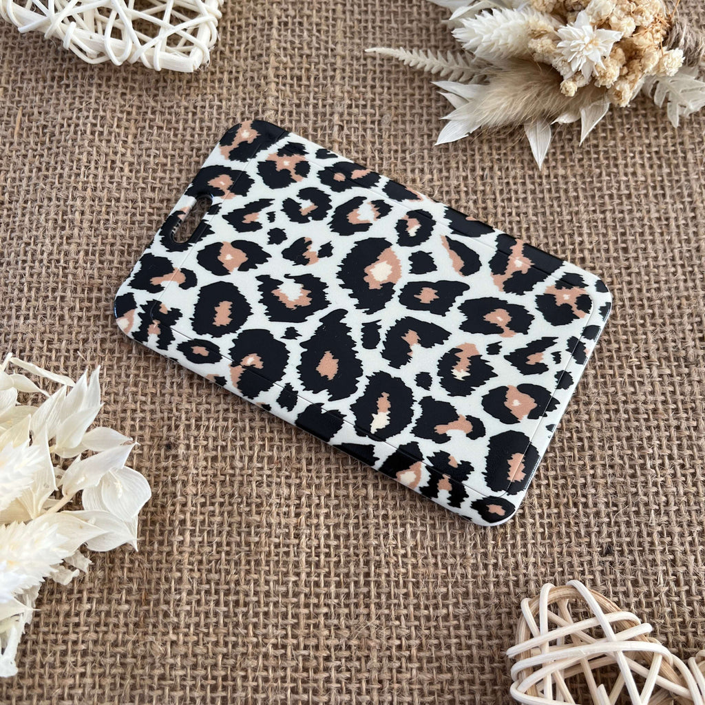 porte carte motif leopard blanc accessoire pratique cartes