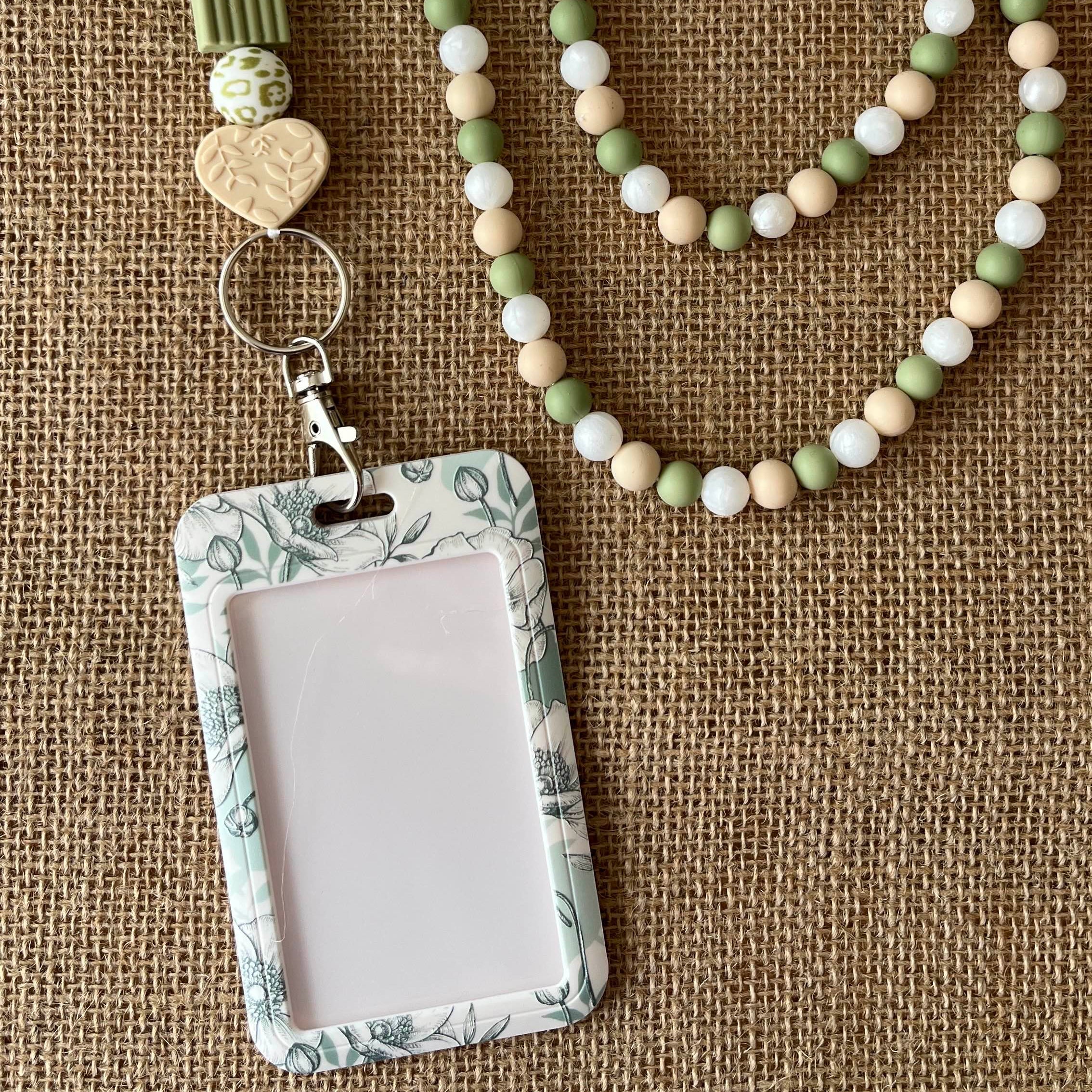 porte badge carte fleurie