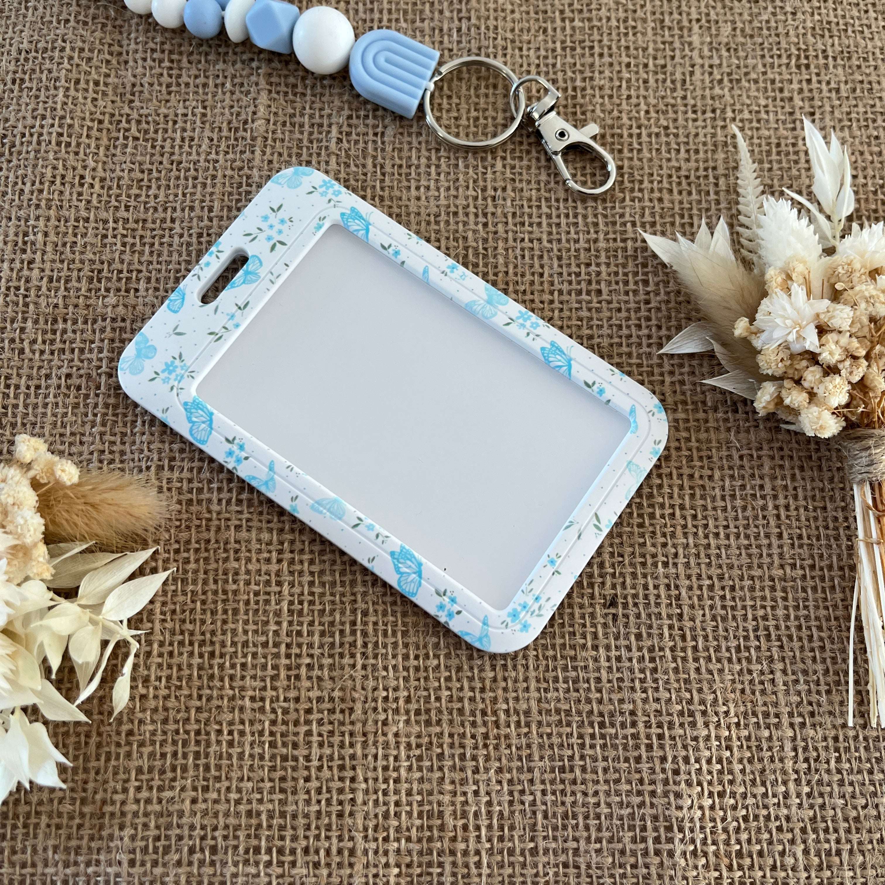 Porte-Carte Papillon Bleu – Étui Carte Compact et Élégant