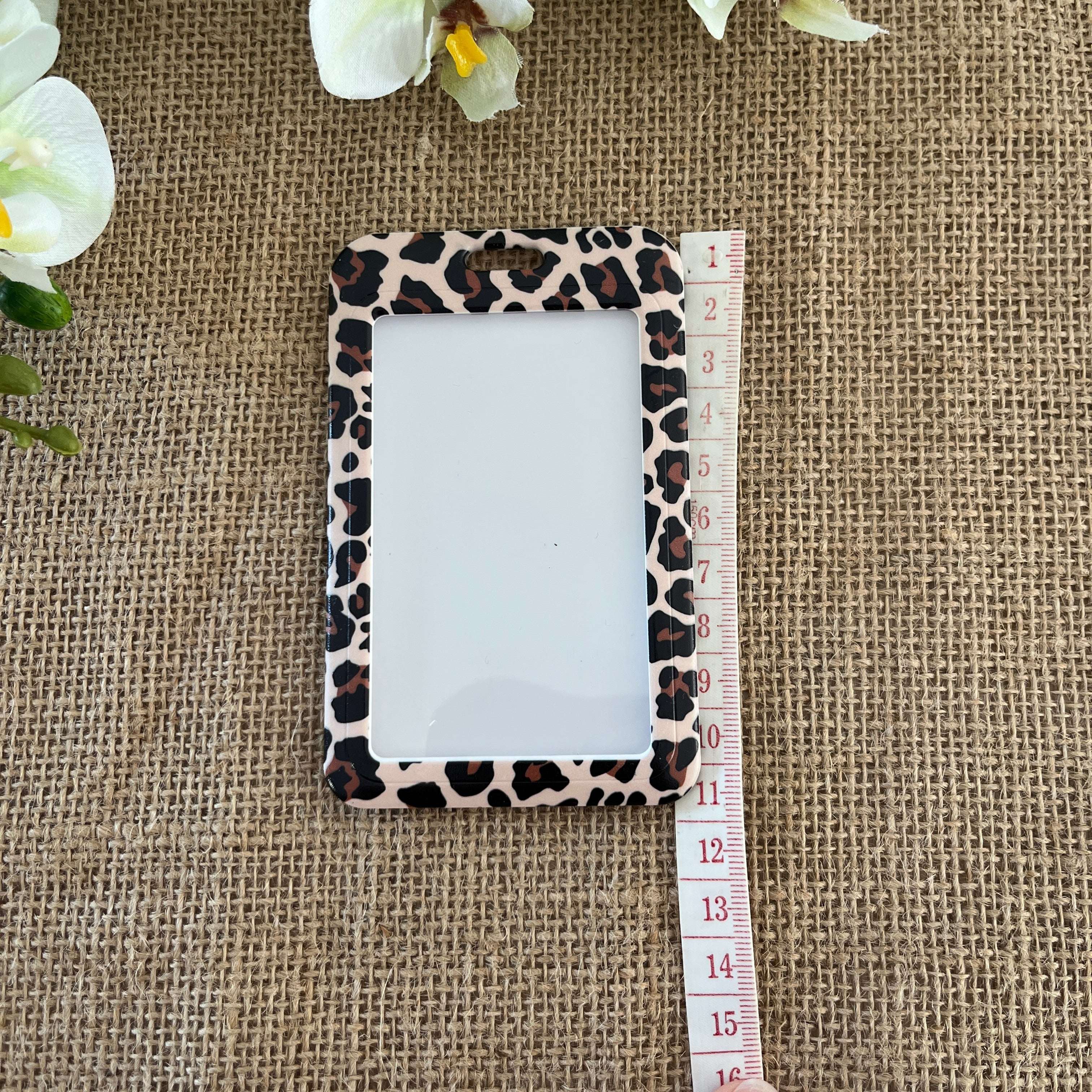 Porte-cartes rigide pour etudiant marron noir leopard