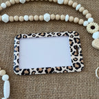 Porte-cartes rigide pour étudiant marron noir leopard
