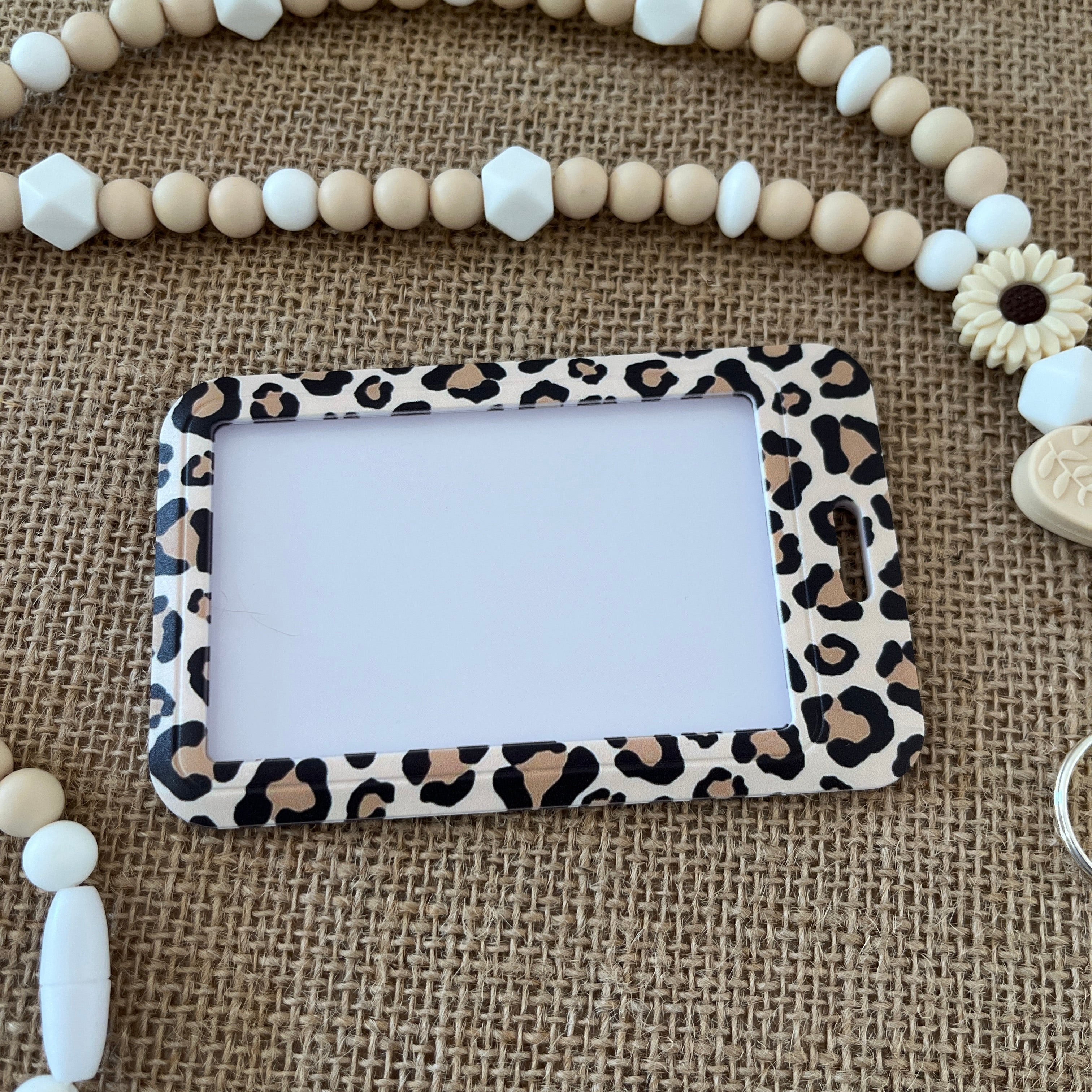 Porte-cartes rigide pour étudiant marron noir leopard