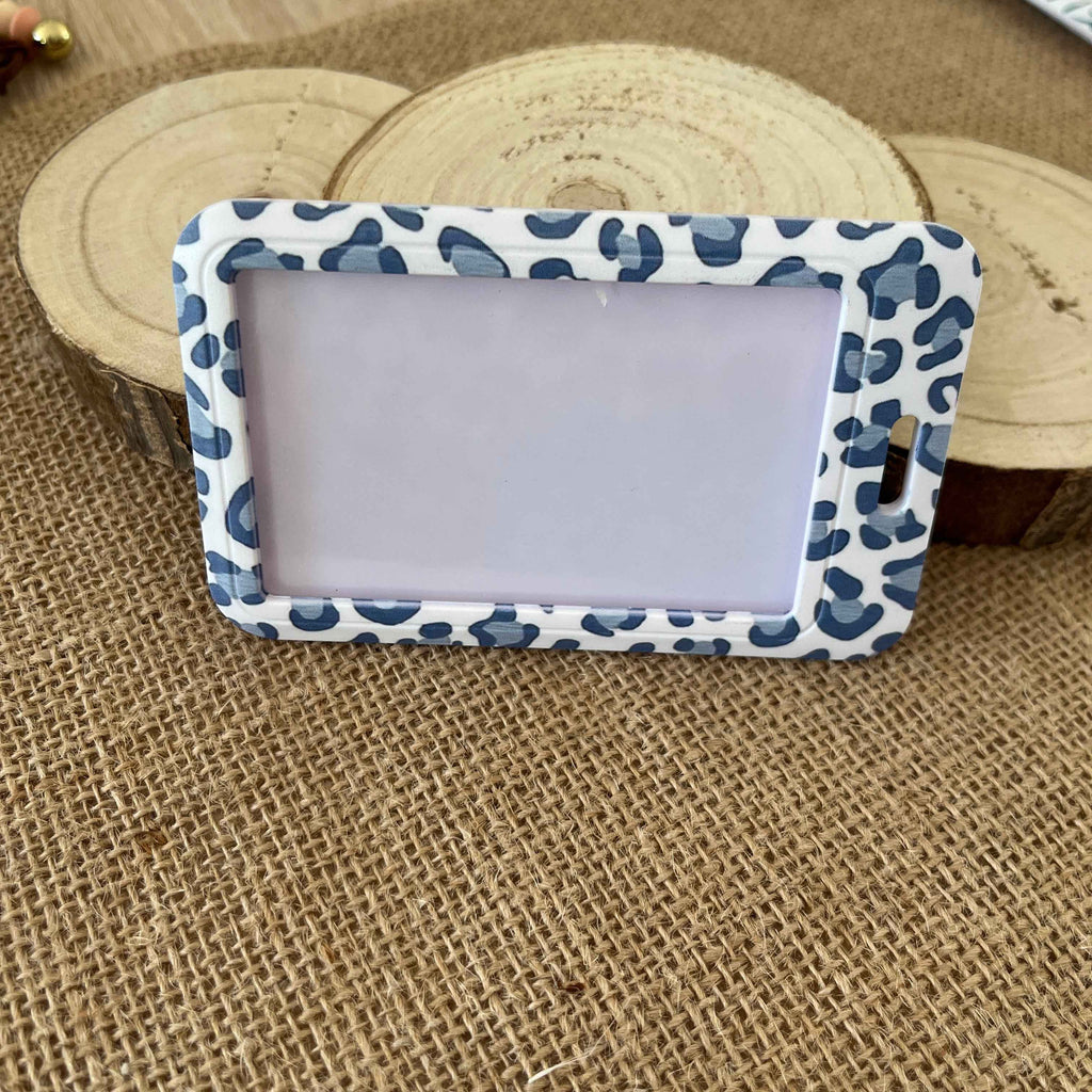 Porte-Carte Rigide Léopard Bleu