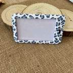 Porte-Carte Rigide Léopard Bleu