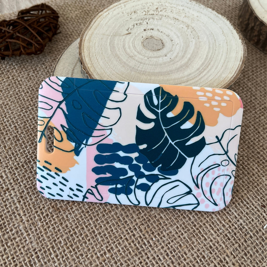 porte badge rigide coulissant motif tropical 
