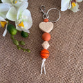 Porte-clés ballon de basket en perles de silicone