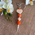 Porte-clés ballon de basket en perles de silicone