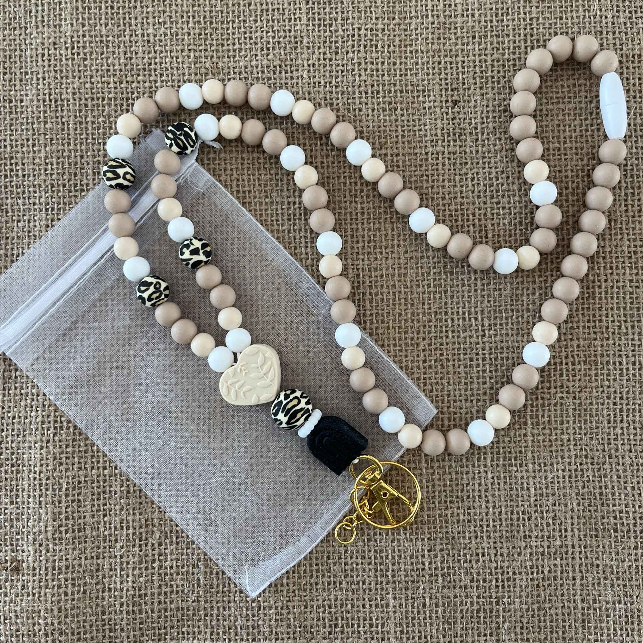 Tour de Cou Léopard en Perles Silicone – Collier Porte-Clés Bohème Chic pour Femme